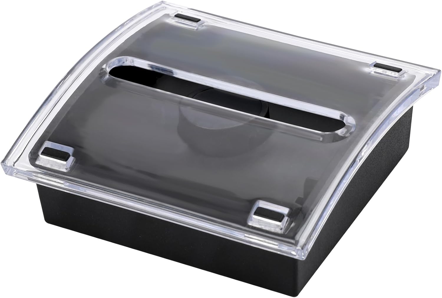 1 Pcs Pop Up Sticky Note Dispenser Sticky Note Holder Pop Up Note Dispenser Transparent Top for 3 x 3 Inch Sticky Notes School Office Home Store Black Base Clear Top (1)