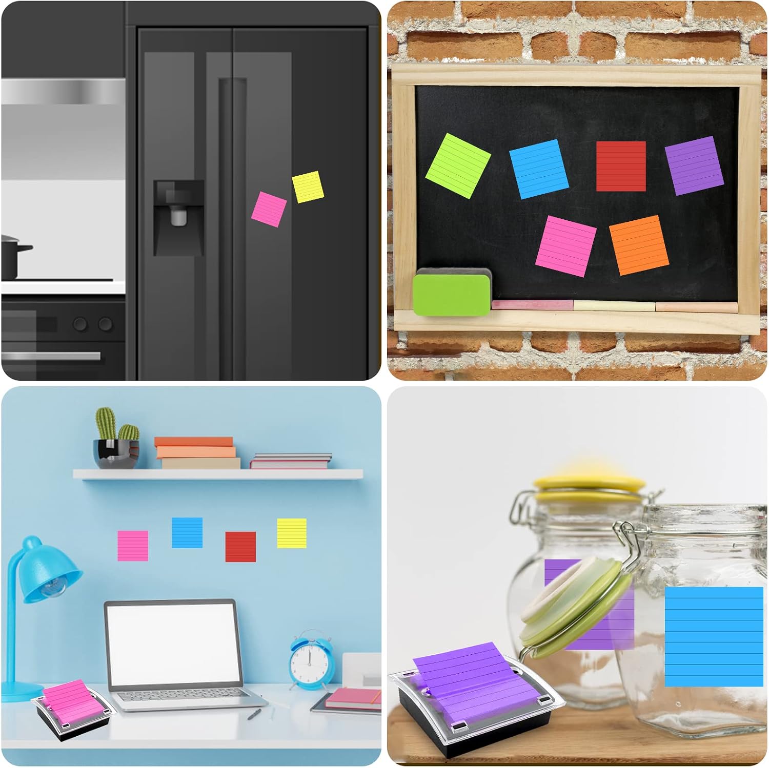 1 Pcs Pop Up Sticky Note Dispenser Sticky Note Holder Pop Up Note Dispenser Transparent Top for 3 x 3 Inch Sticky Notes School Office Home Store Black Base Clear Top (1) - Image 3