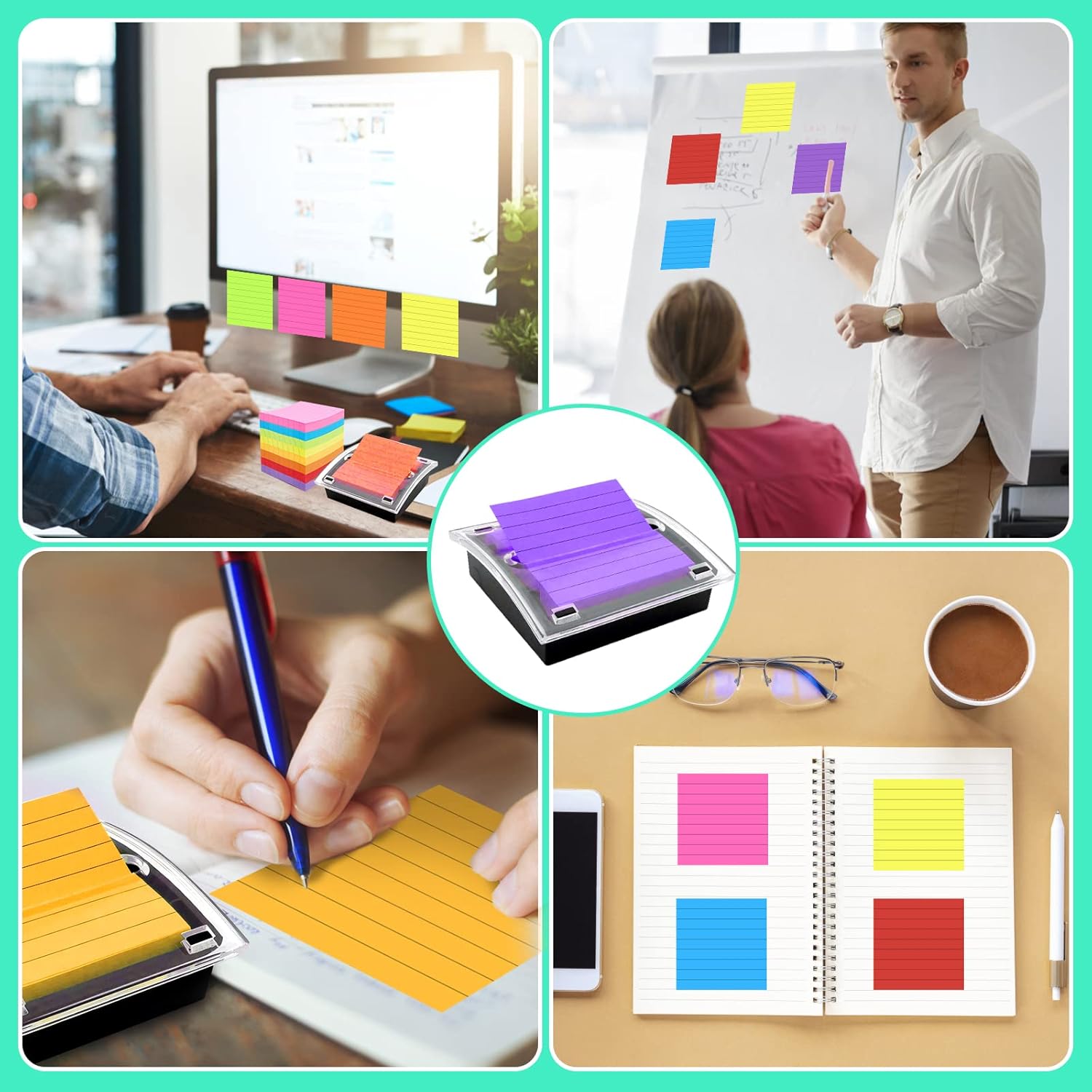 1 Pcs Pop Up Sticky Note Dispenser Sticky Note Holder Pop Up Note Dispenser Transparent Top for 3 x 3 Inch Sticky Notes School Office Home Store Black Base Clear Top (1) - Image 5